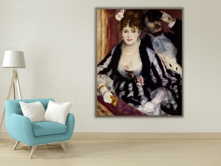 Auguste Renoir - Die Loge, 1874, Bilderrahmen grau
