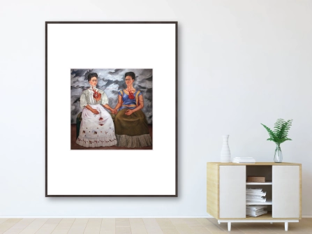 Zwei Fridas, 1939 - Passepartout weiß, Rahmen braun