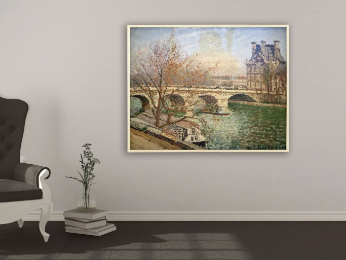 Camille Pissarro - Die königliche Brücke und der Flora Pavillion, Bilderrahmen Ahorn
