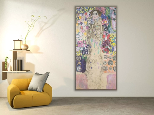 Gustav Klimt - Bildnis Ria Munk, 1917-1918, Bilderrahmen grau
