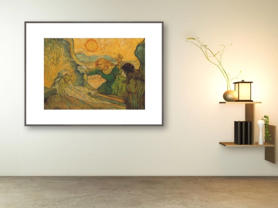 Die Auferstehung des Lazarus, 1889/90 - Passepartout Rahmen grau