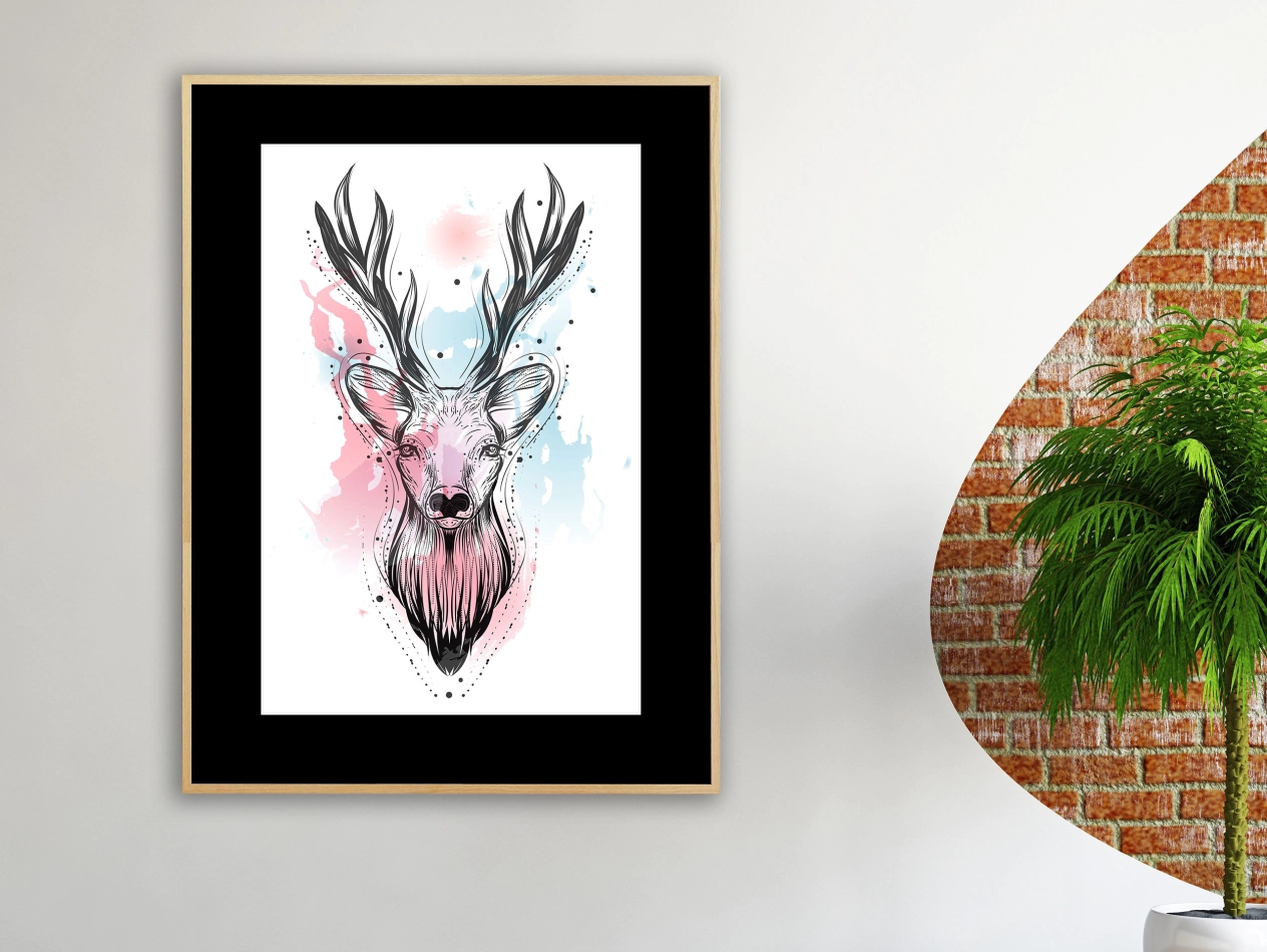 Hirsch mit Blumengeweih Hirsch mit Blumengeweih