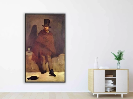 Edouard Manet - Der Absinthtrinker, 1859, Bilderrahmen schwarz