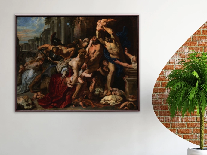 Peter Paul Rubens - Der bethlehemitische Kindermord, Schattenfugenrahmen braun