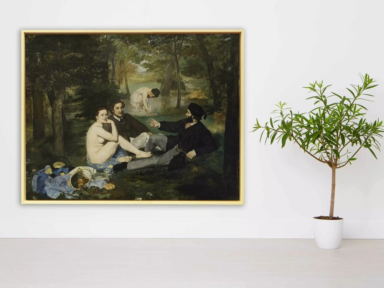 Edouard Manet - Luncheon on the Grass, 1863, Schattenfugenrahmen Natur