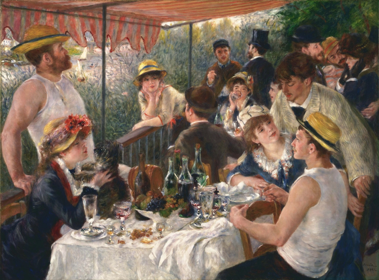 Auguste Renoir - Das Frühstück der Ruderer, 1881, Bilderrahmen Eiche Auguste Renoir - Das Frühstück der Ruderer, 1881, Bilderrahmen Eiche