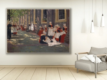 Freistunde im Waisenhaus Amsterdam, 1881