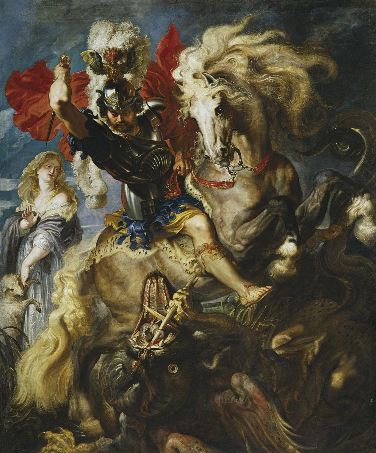 Peter Paul Rubens - Der heilige Georg und der Drachen, Bilderrahmen schwarz Peter Paul Rubens - Der heilige Georg und der Drachen, Bilderrahmen schwarz