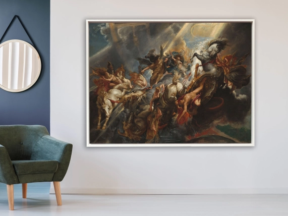 Peter Paul Rubens - Der Fall von Phaeton, Rahmen Schattenfuge weiß