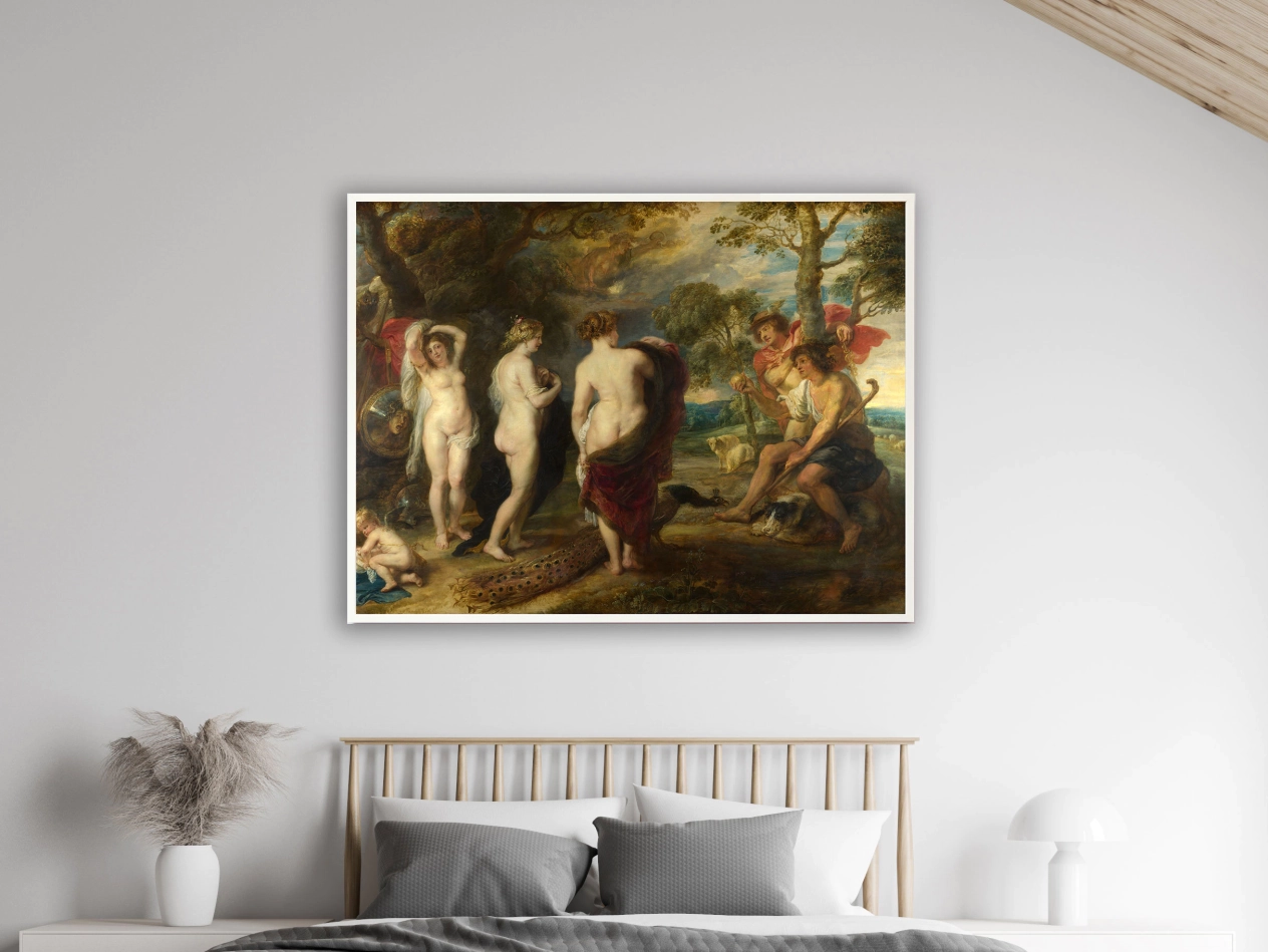 Peter Paul Rubens – Urteil des Paris, Bilderrahmen weiß Peter Paul Rubens – Urteil des Paris, Bilderrahmen weiß