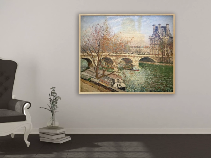 Camille Pissarro - Die königliche Brücke und der Flora Pavillon, Bilderrahmen Eiche