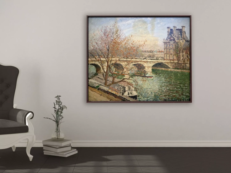 Camille Pissarro - Die königliche Brücke und der Flora Pavillion, Rahmen Schattenfuge braun