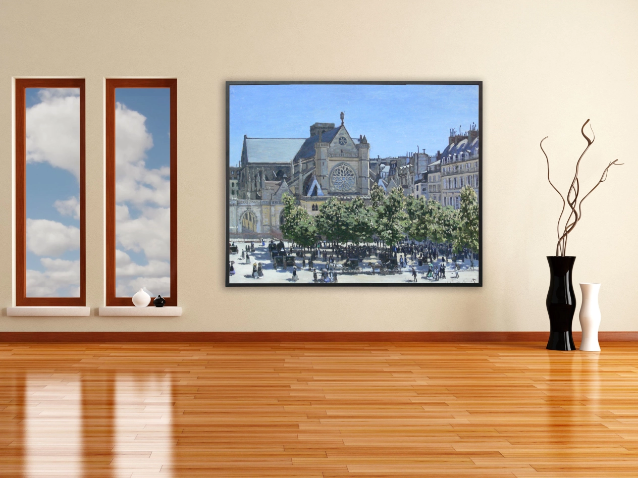 Claude Monet - Saint-Germain-l'Auxerrois Paris, 1867, Bilderrahmen schwarz
