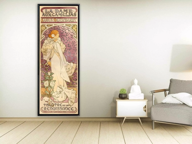 Alfons Mucha - La Dame aux Camelias, 1896, Schattenfugenrahmen schwarz
