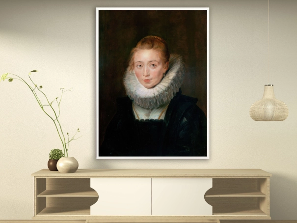 Peter Paul Rubens – Kammerfrau der Infantin Isabella, Bilderrahmen weiß