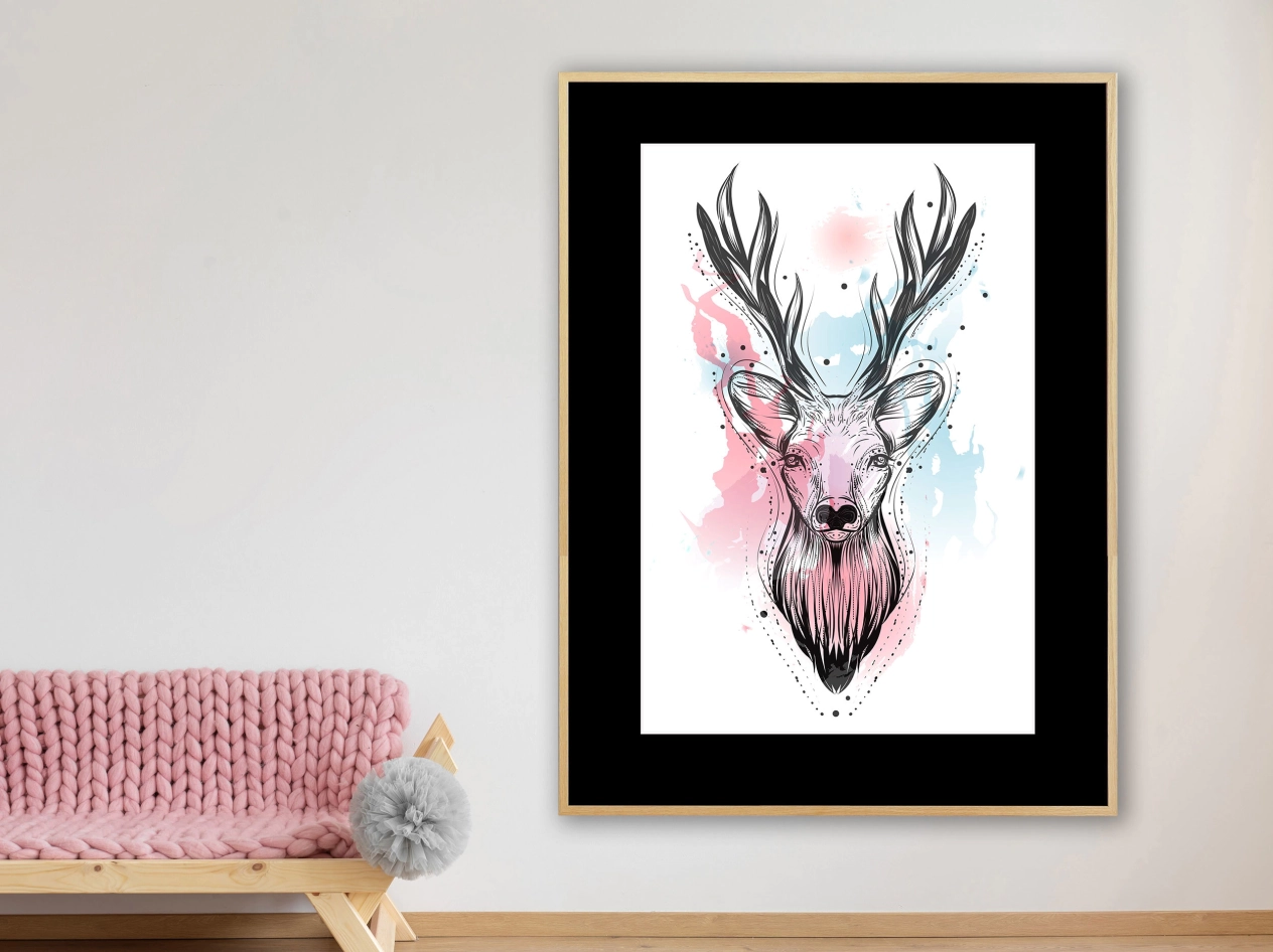 Hirsch mit Blumengeweih Hirsch mit Blumengeweih