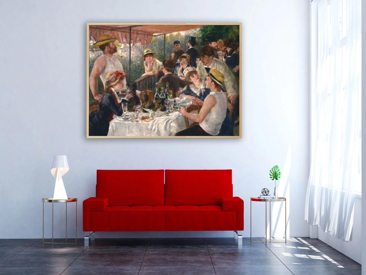 Auguste Renoir - Das Frühstück der Ruderer, 1881, Bilderrahmen Eiche Auguste Renoir - Das Frühstück der Ruderer, 1881, Bilderrahmen Eiche