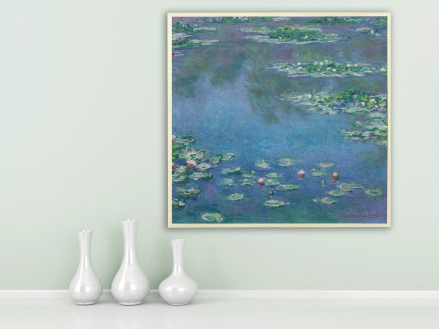Claude Monet - Seerosen, 1906, Bilderrahmen Ahorn