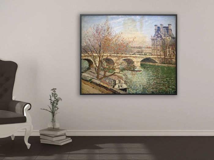 Camille Pissarro - Die königliche Brücke und der Flora Pavillion, Bilderrahmen schwarz