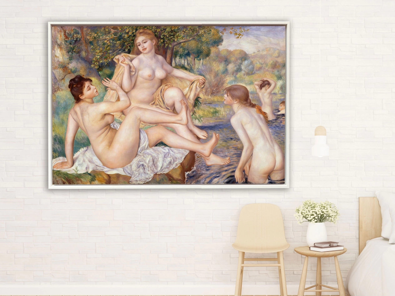 Auguste Renoir - Die großen Badenden, 1887, Schattenfugenrahmen weiß 