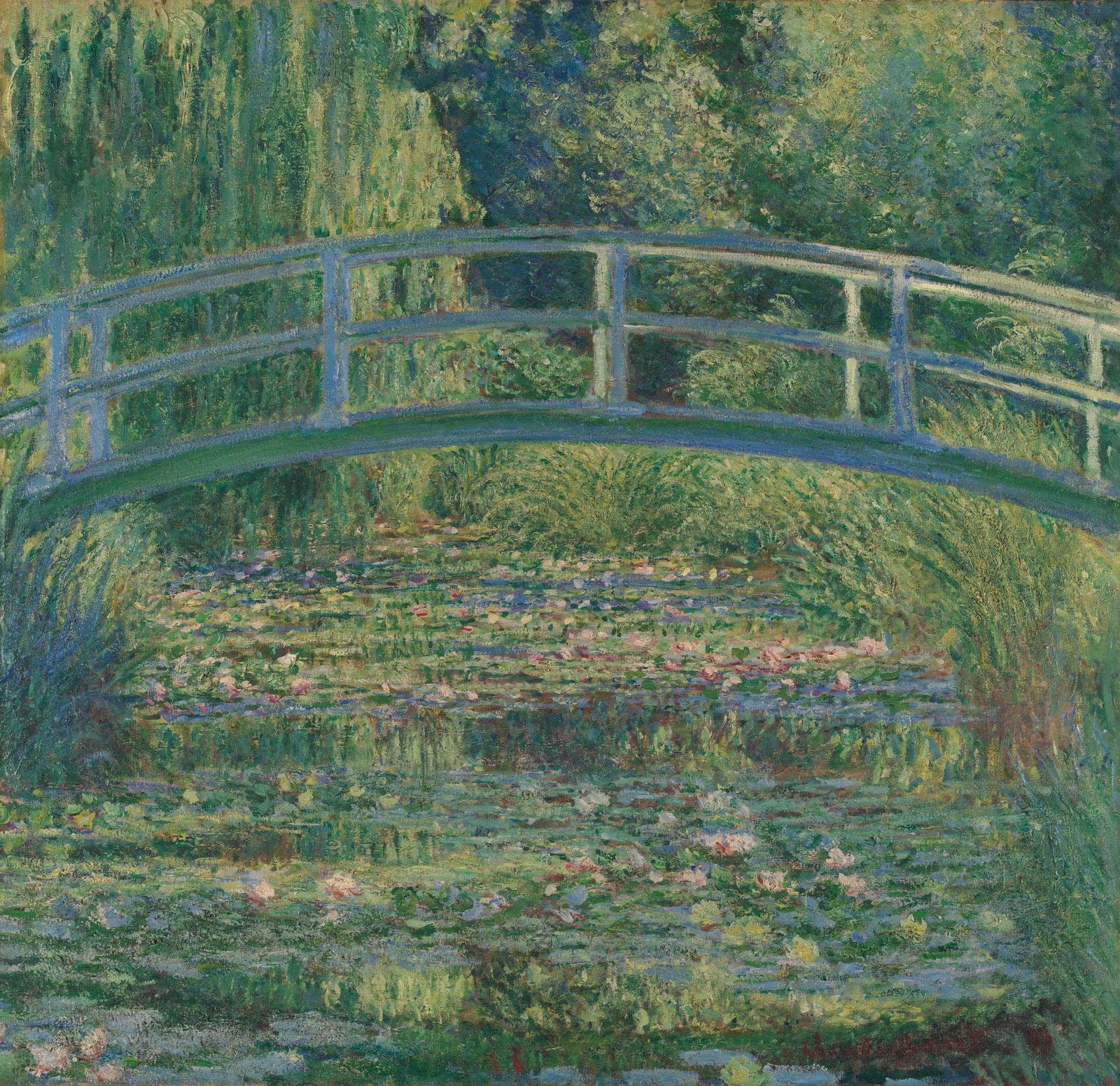 Claude Monet - Die japanische Brücke, 1899, Bilderrahmen grau