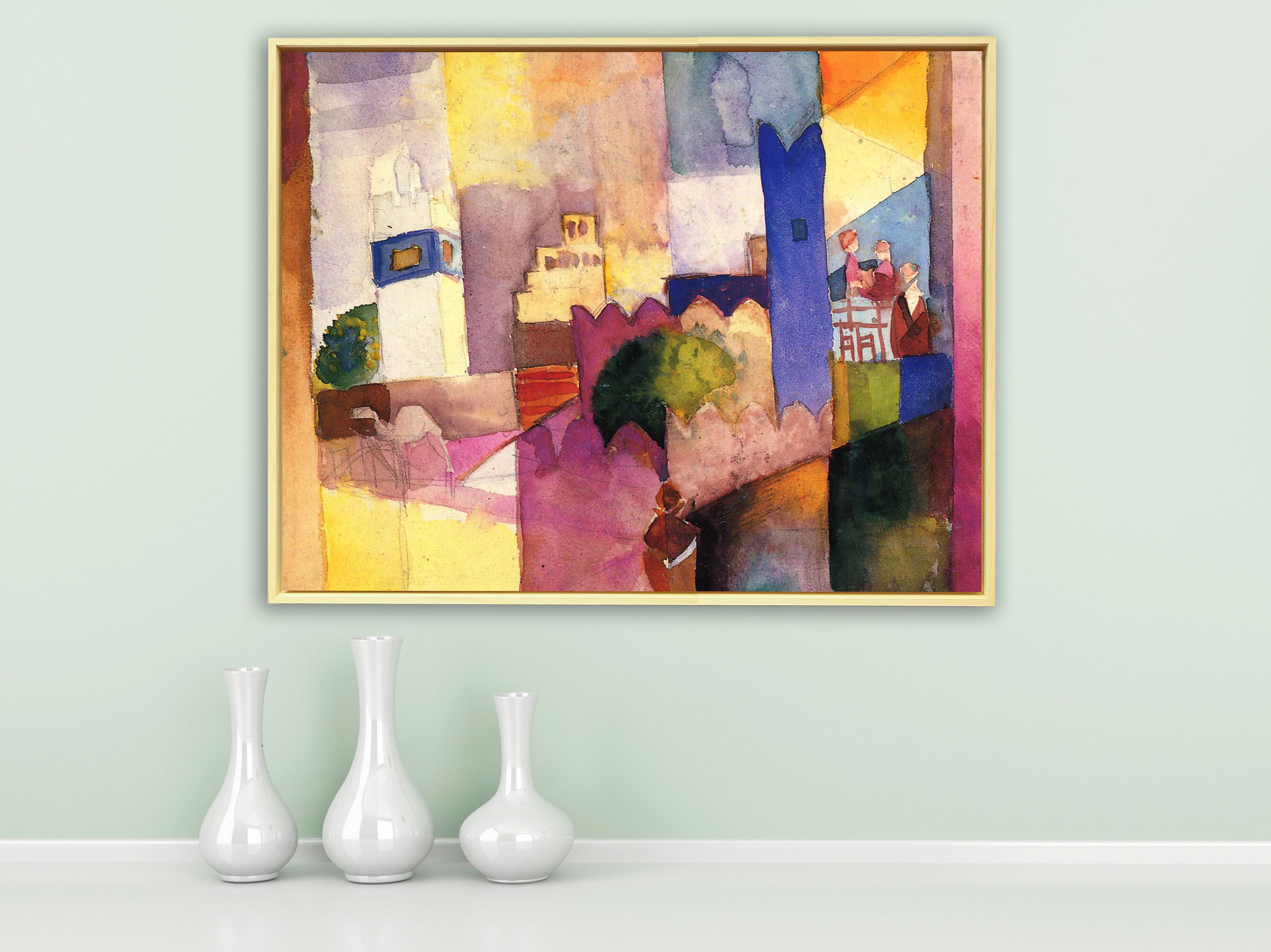 August Macke - Kairouan  von 1914, Schattenfugenrahmen Natur