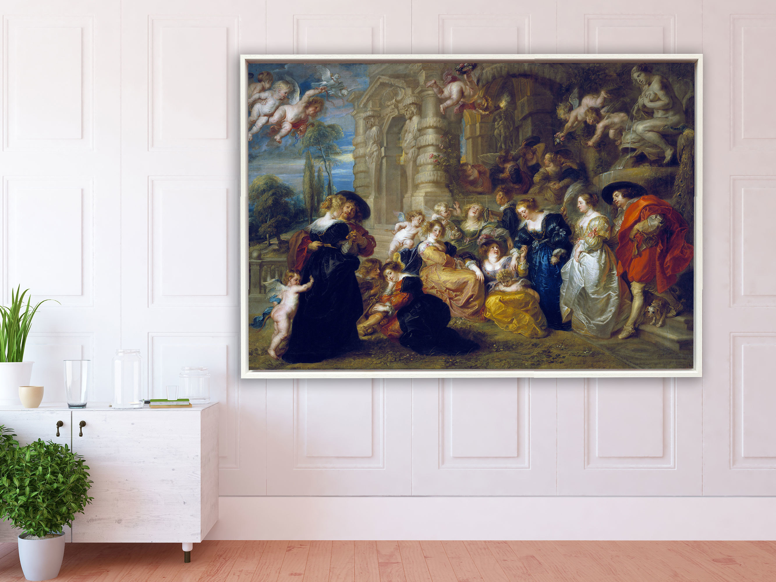 Peter Paul Rubens – Im Garten der Liebe, Schattenfugenrahmen weiß