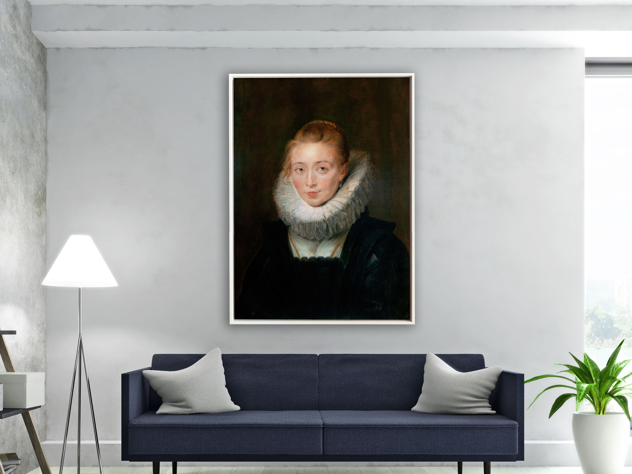Peter Paul Rubens – Kammerfrau der Infantin Isabella, Rahmen Schattenfuge weiß