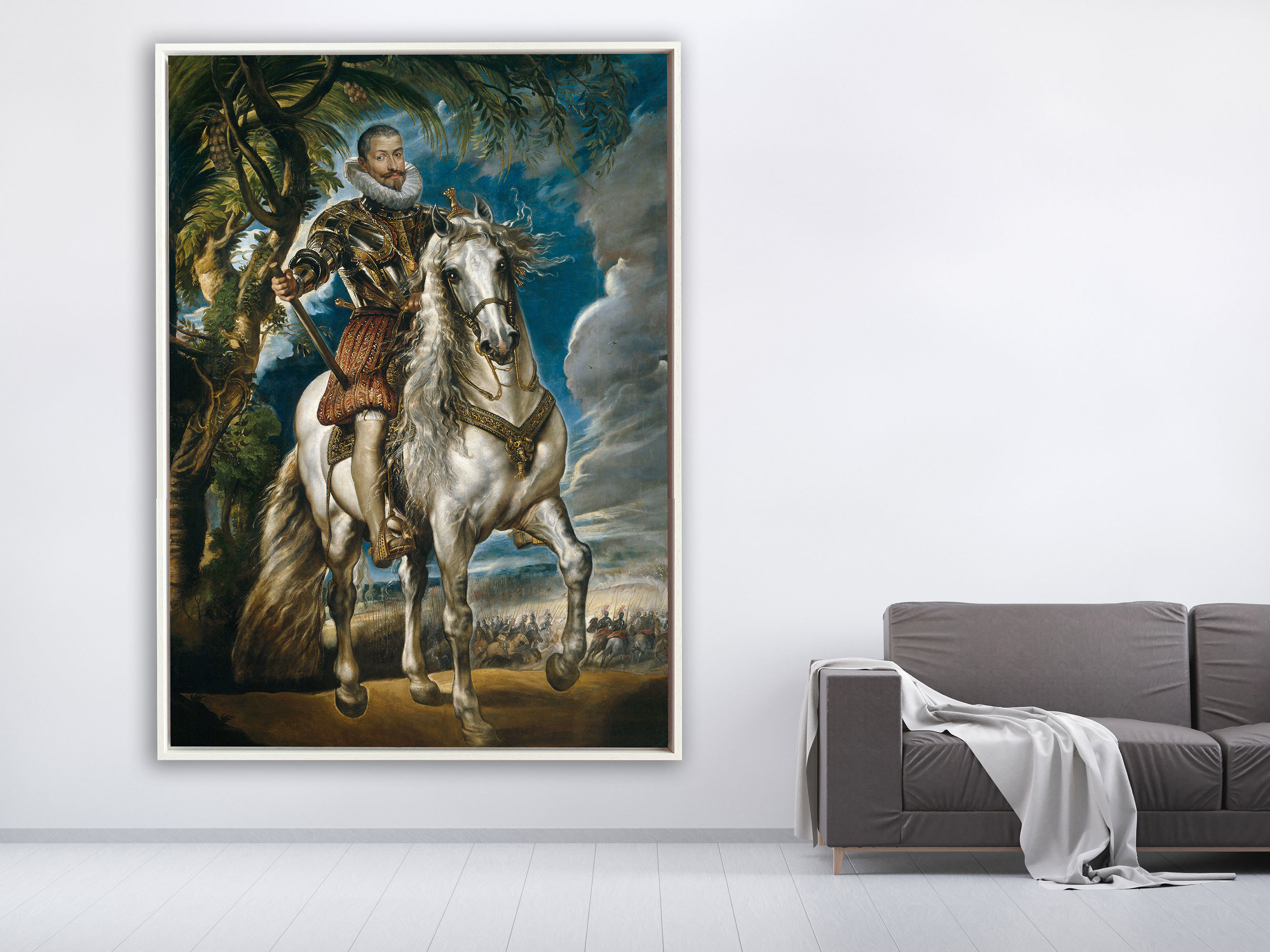 Peter Paul Rubens – Porträt vom Herzog von Lerma, Schattenfugenrahmen weiß Peter Paul Rubens – Porträt vom Herzog von Lerma, Schattenfugenrahmen weiß