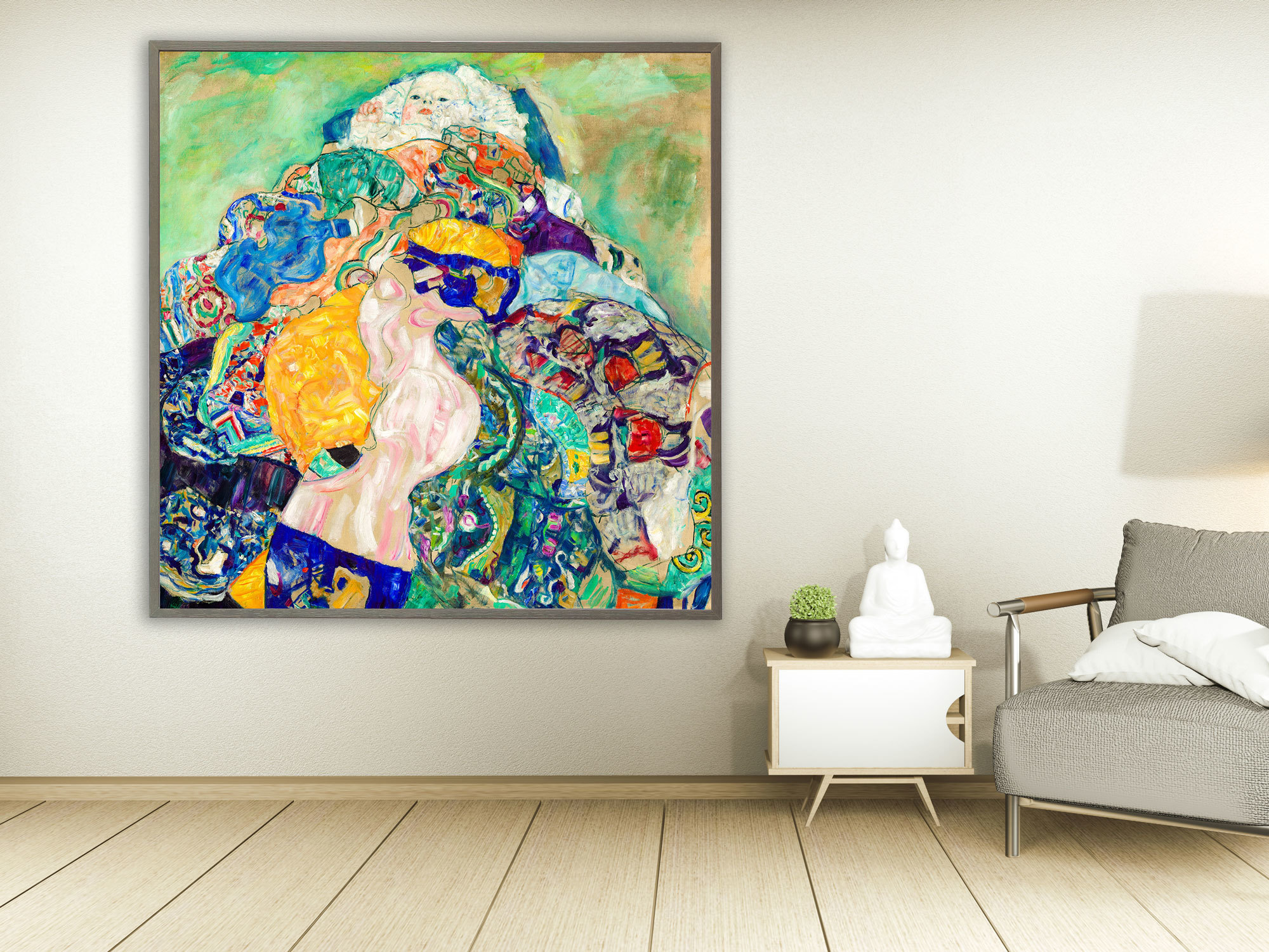 Gustav Klimt - Baby, 1917, Bilderrahmen grau Gustav Klimt - Baby, 1917, Bilderrahmen grau