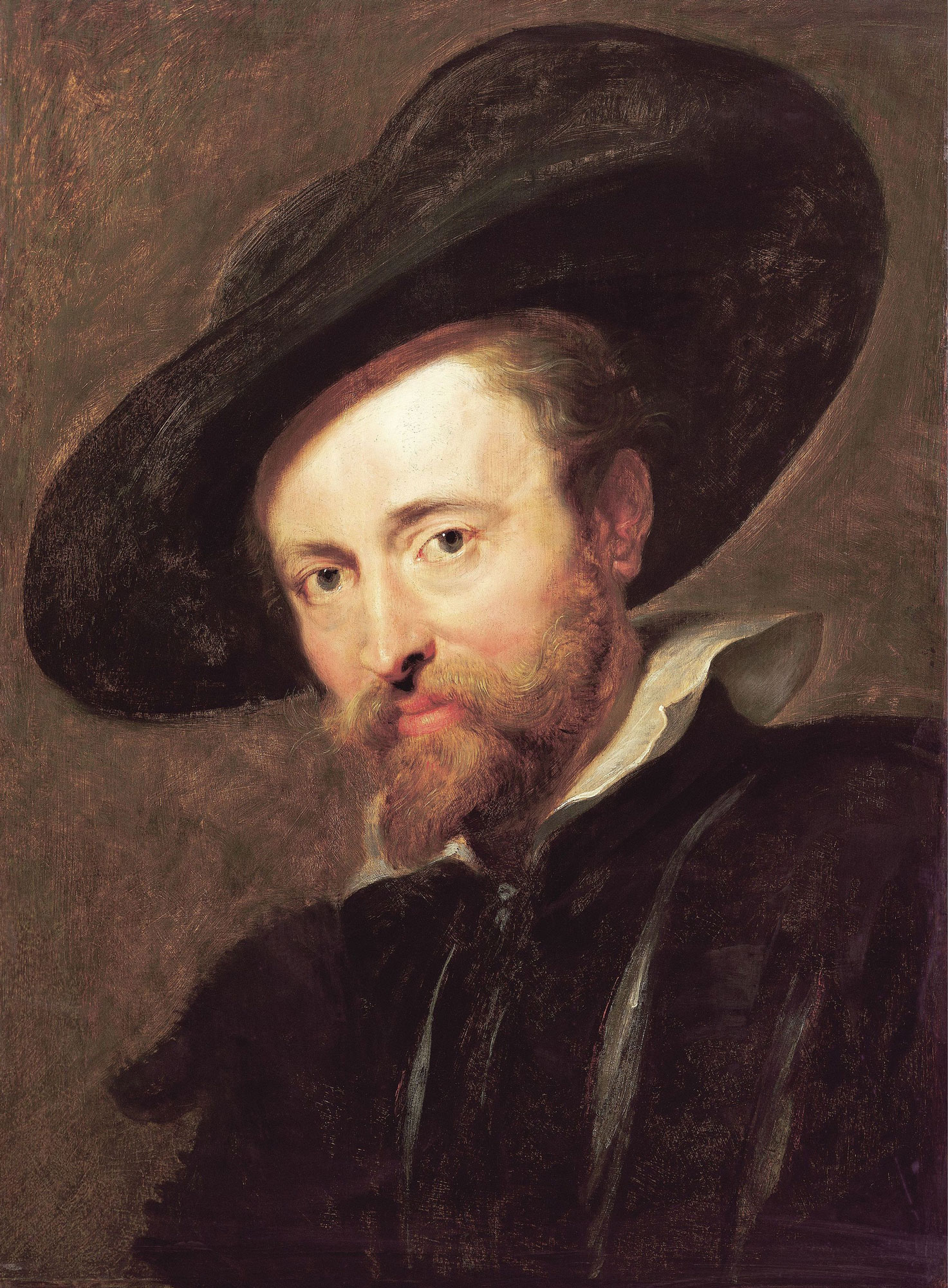 Peter Paul Rubens – Selbstporträt Rubens, Rahmen Schattenfuge schwarz