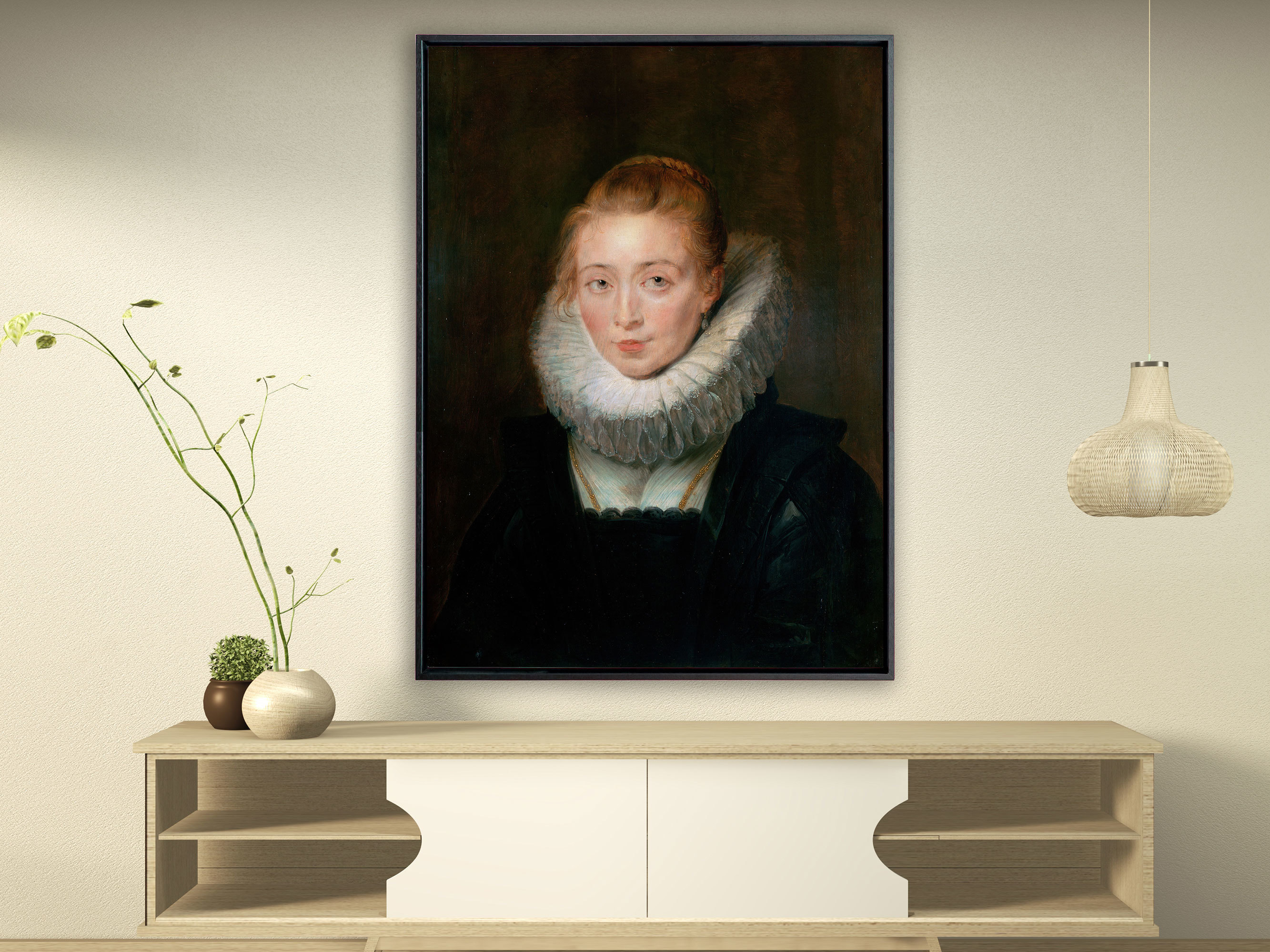 Peter Paul Rubens – Kammerfrau der Infantin Isabella, Rahmen Schattenfuge schwarz