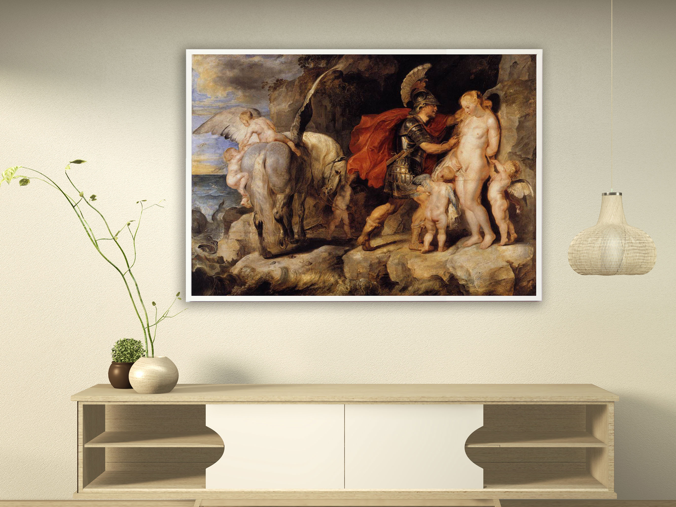 Peter Paul Rubens – Die Befreiung der Andromeda, Bilderrahmen weiß