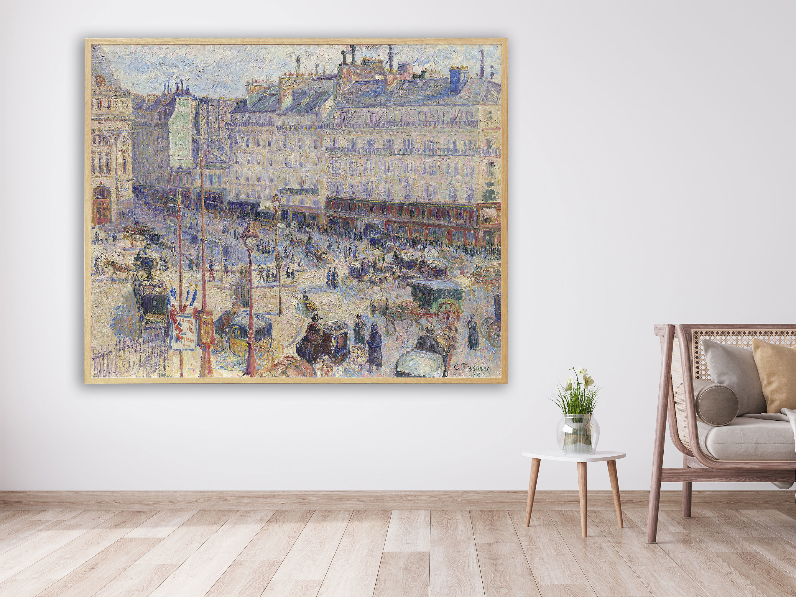 Camille Pissarro - Place du Havre, 1893, Bilderrahmen Eiche