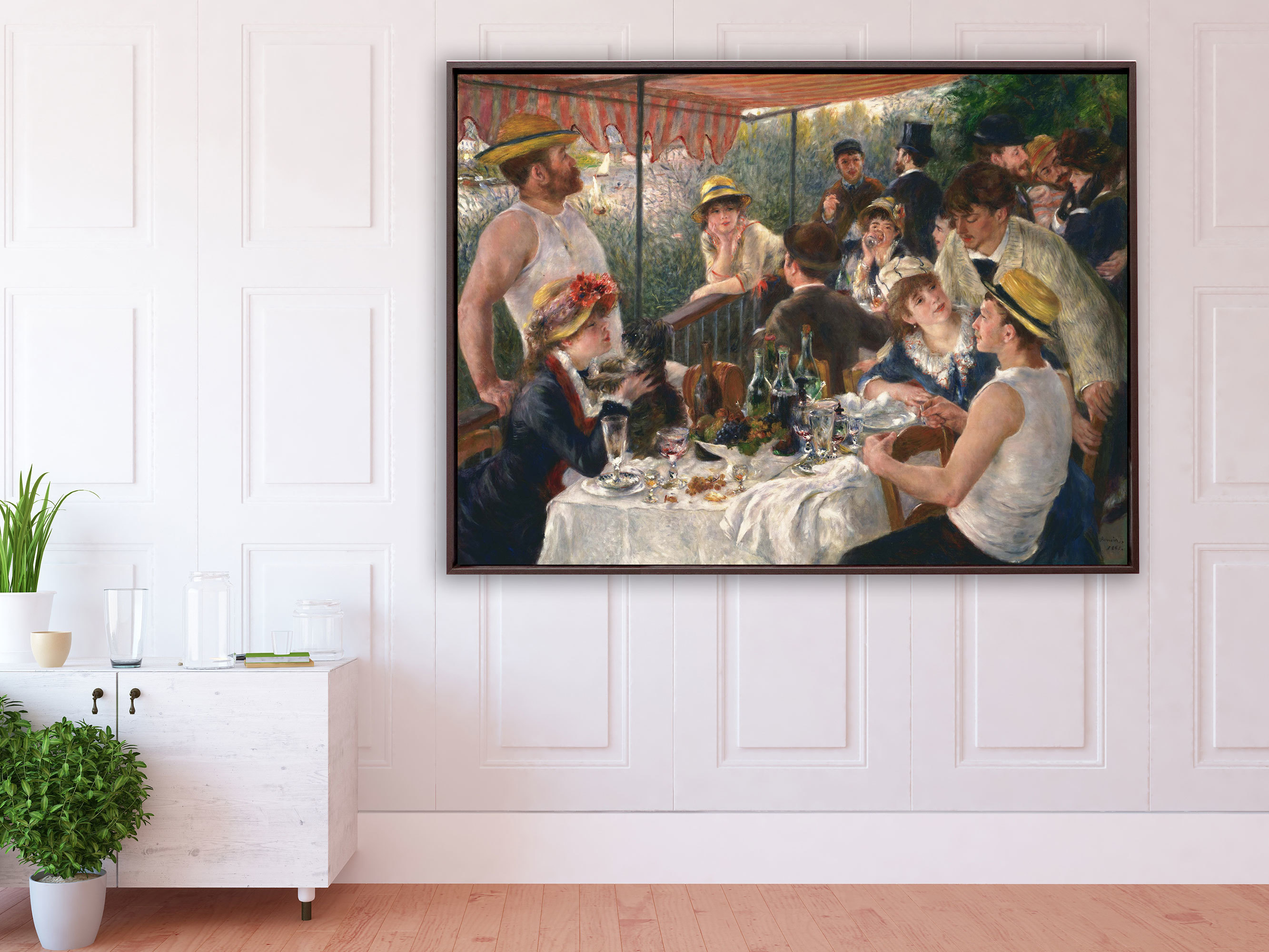 Auguste Renoir - Das Frühstück der Ruderer, 1881, Schattenfugenrahmen braun