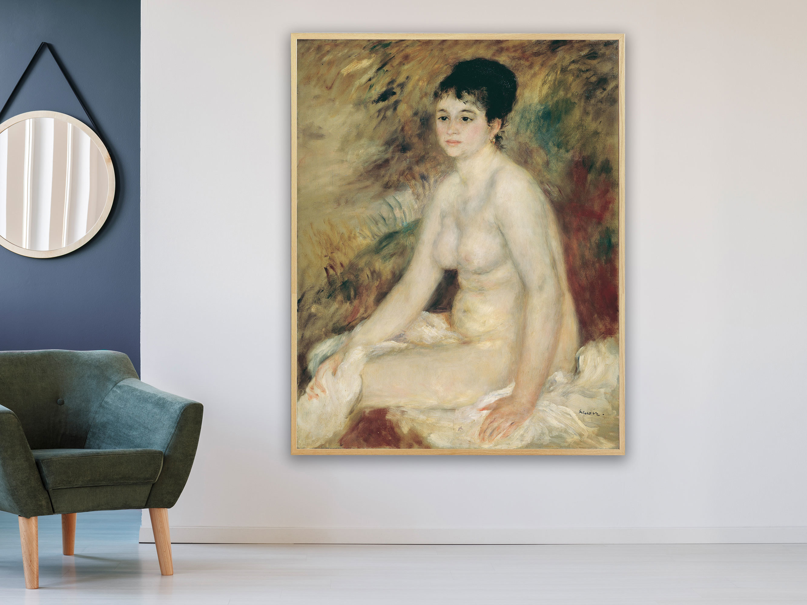 Auguste Renoir - Nach dem Bade, 1876, Bilderrahmen Eiche