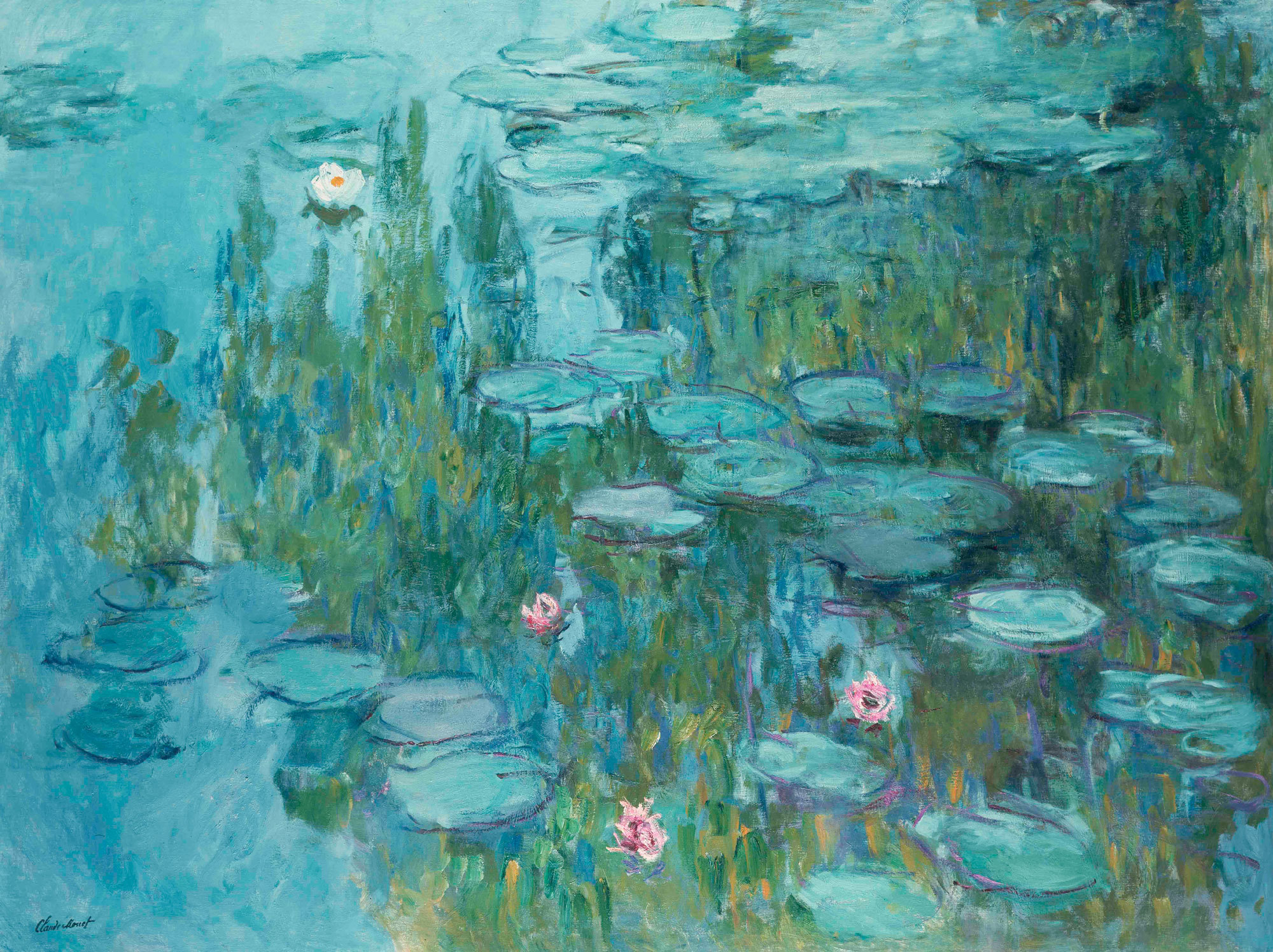 Claude Monet - Seerosen, 1915, Schattenfugenrahmen schwarz 