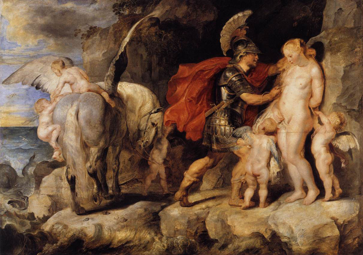 Peter Paul Rubens – Die Befreiung der Andromeda, Bilderrahmen weiß