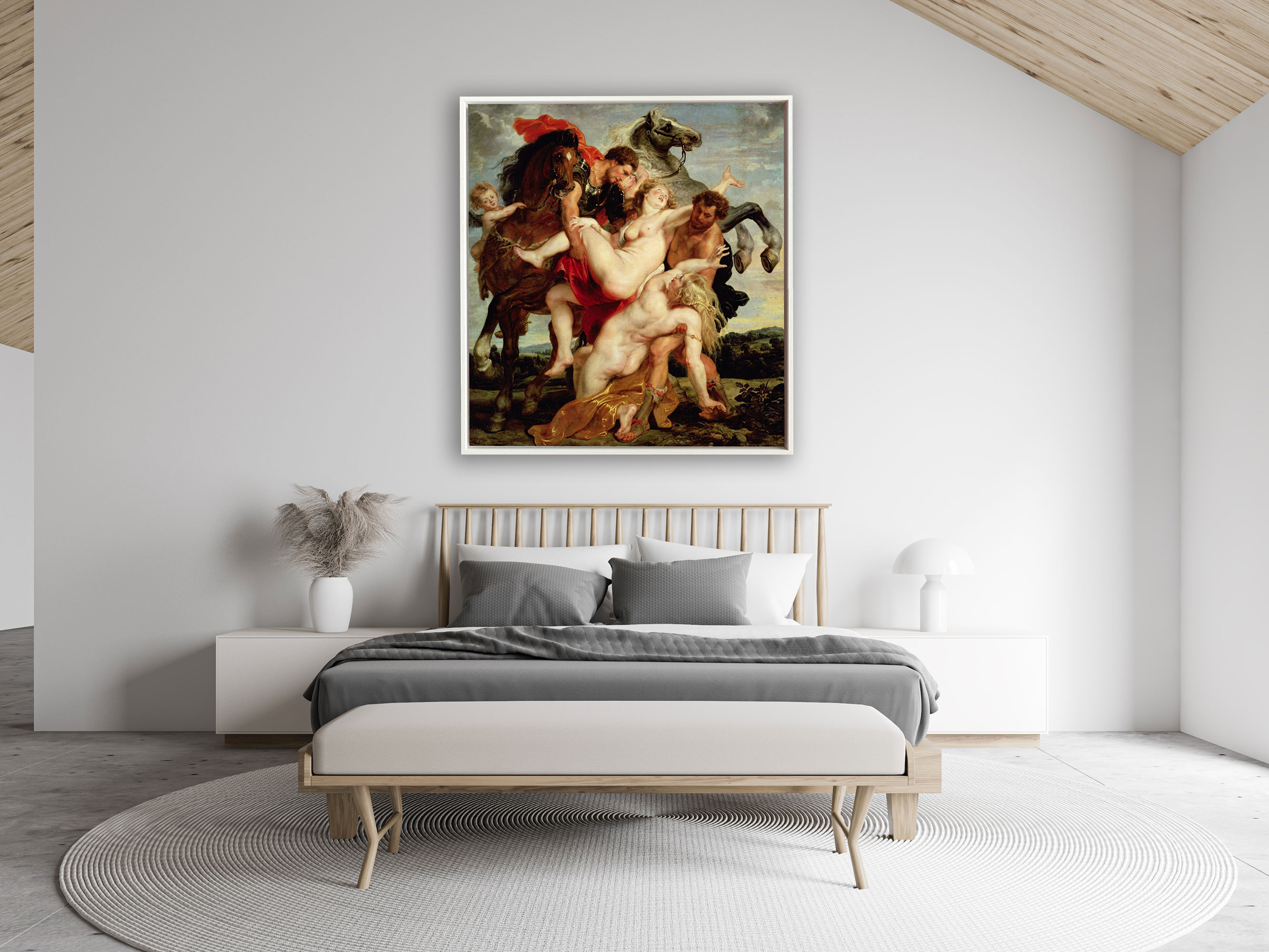 Peter Paul Rubens - Der Raub der Töchter des Leuccipus, Rahmen Schattenfuge weiß