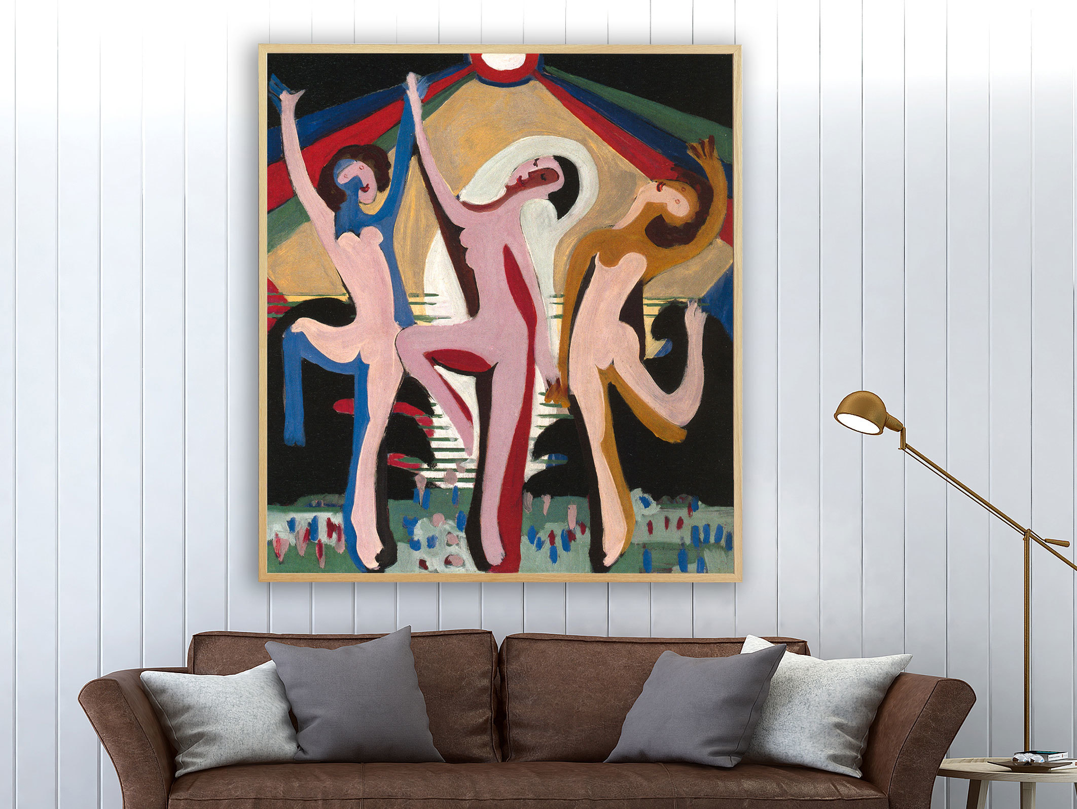 Ernst Ludwig Kirchner - Farbentanz, 1933/34, Bilderrahmen Eiche Ernst Ludwig Kirchner - Farbentanz, 1933/34, Bilderrahmen Eiche