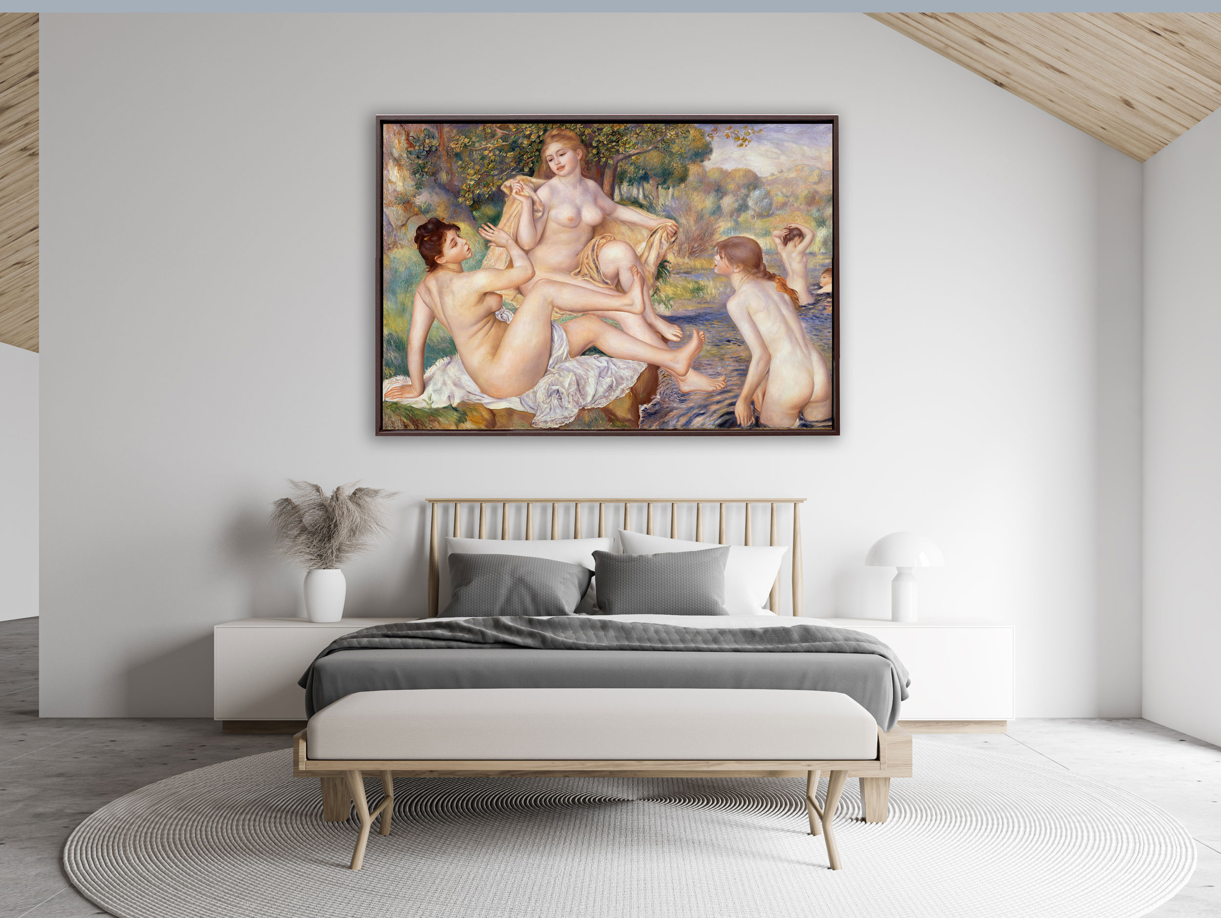 Auguste Renoir - Die großen Badenden, 1887, Schattenfugenrahmen braun