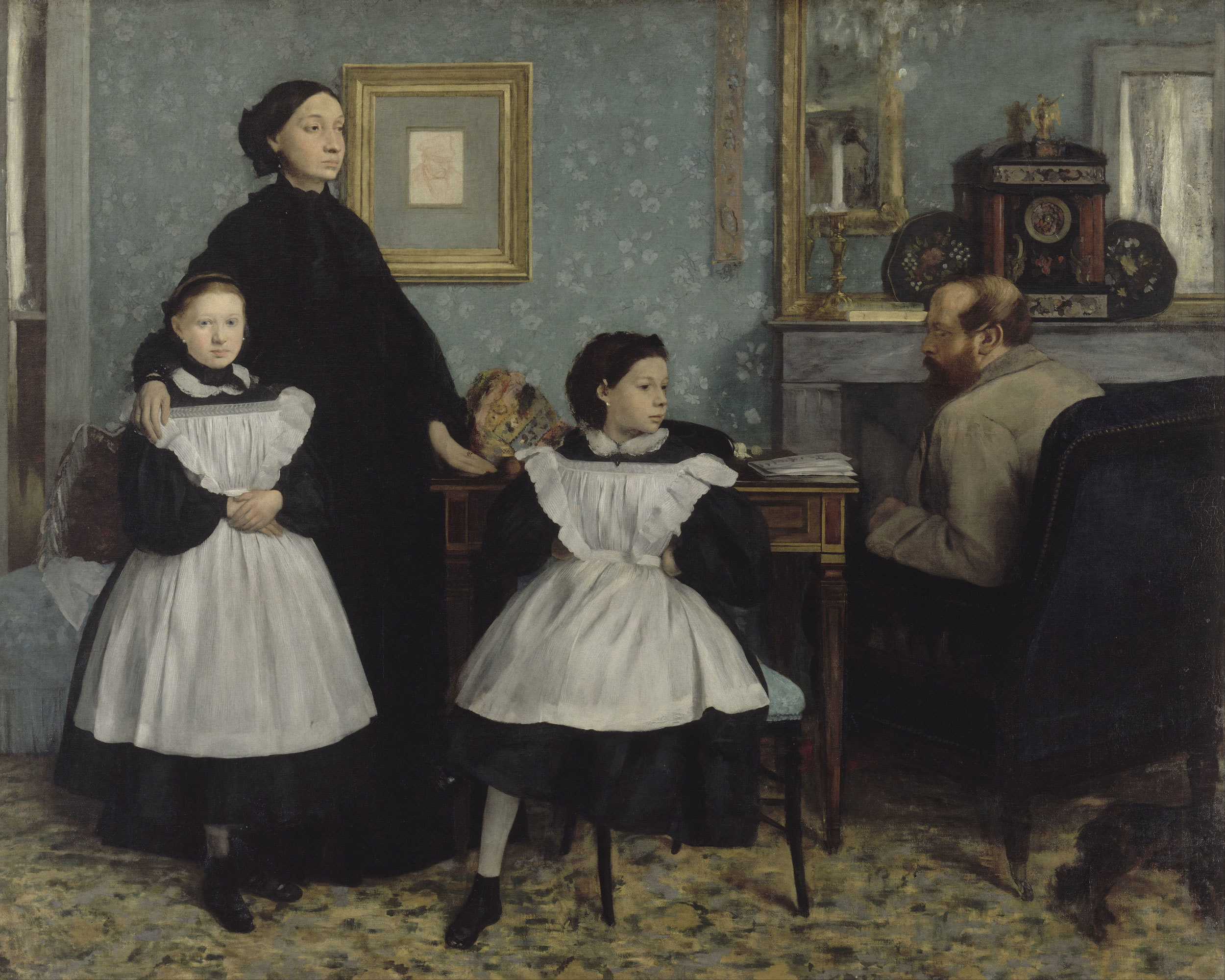 Edgar Degas - Die Familie Bellelli, Bilderrahmen grau