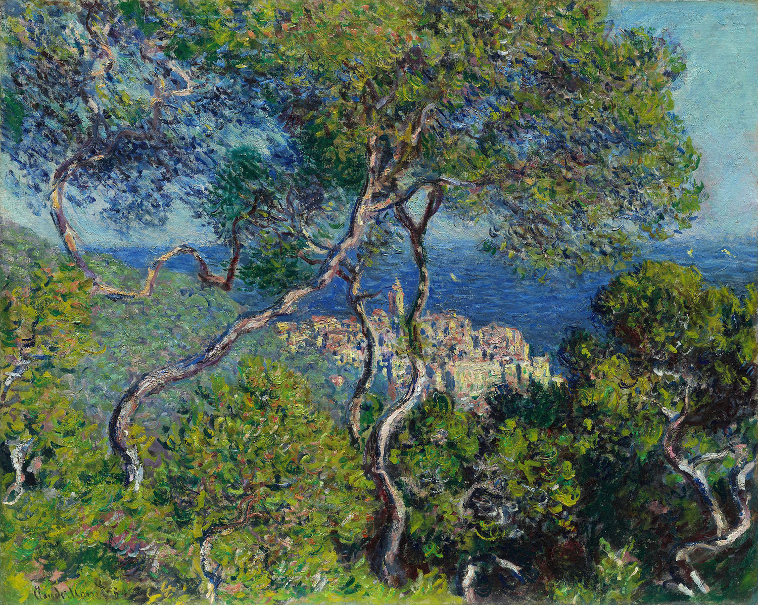 Claude Monet - Bordighera, 1884, Bilderrahmen weiß