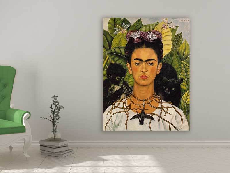 Frida Kahlo -  Self-portrait with Thorn Necklace and Hummingbird, 1940