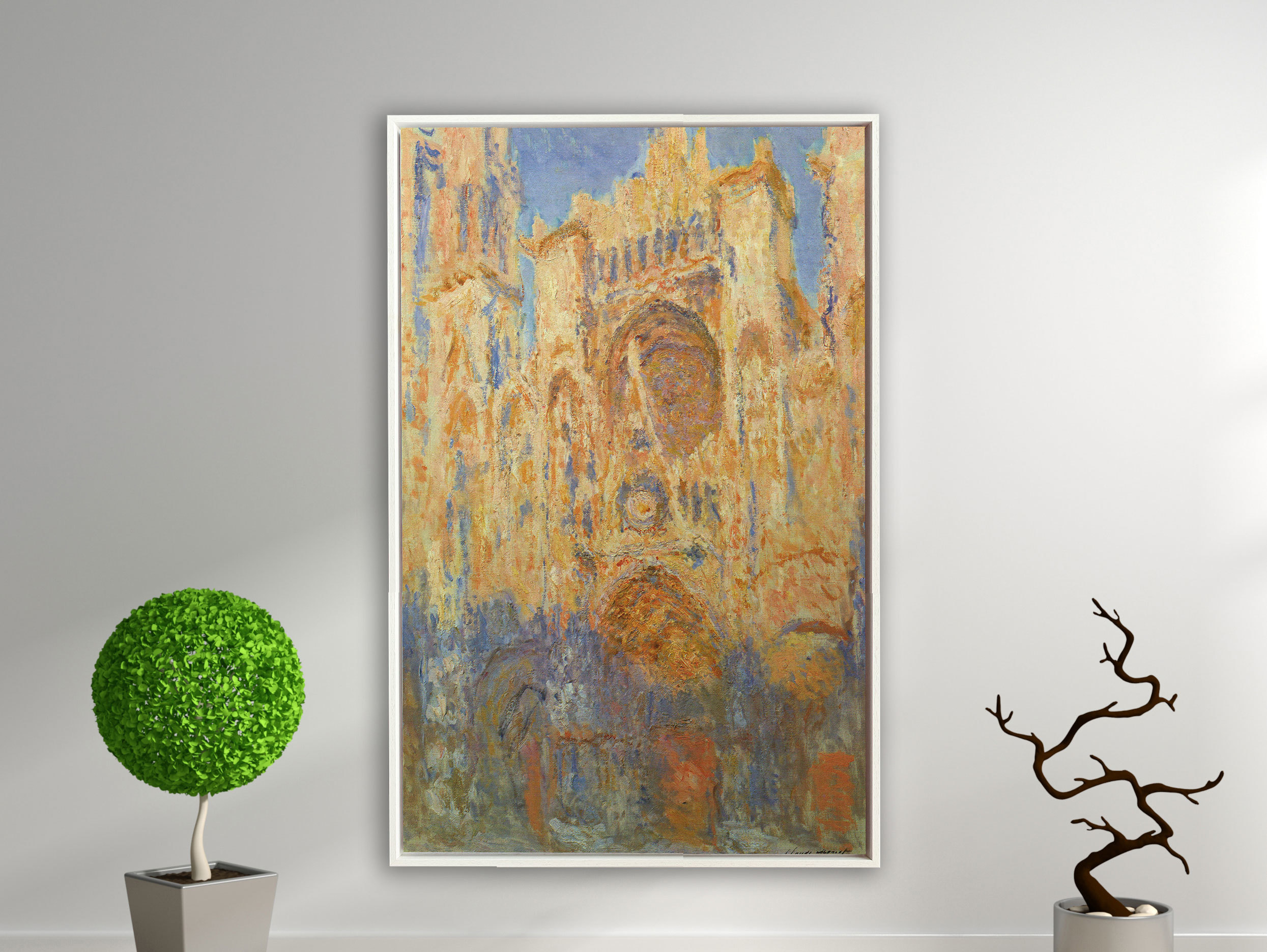 Claude Monet - Kathedrale von Rouen, 1894, Schattenfugenrahmen weiß Claude Monet - Kathedrale von Rouen, 1894, Schattenfugenrahmen weiß