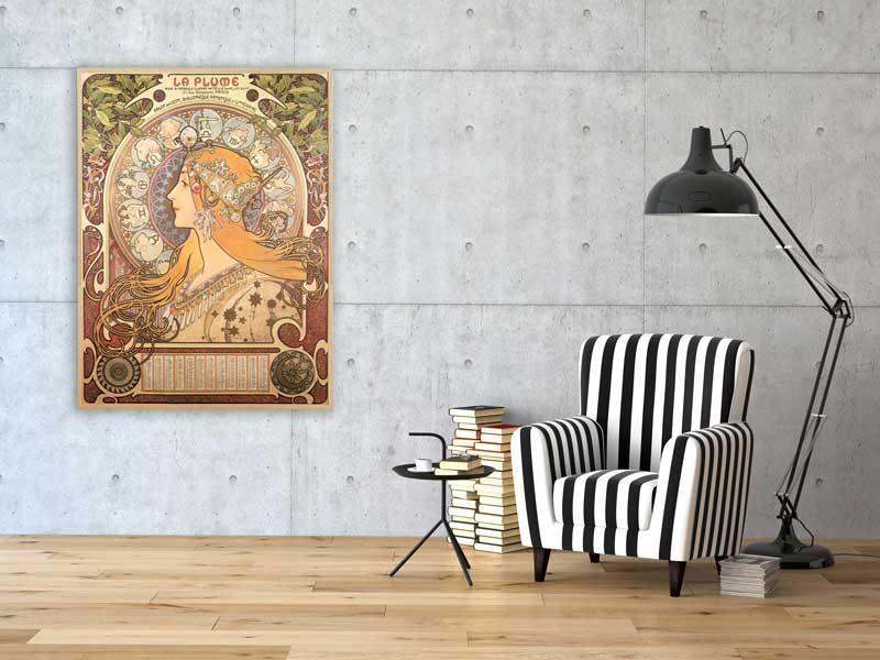 Alfons Mucha - Zodiac Sternkreiszeichen, 1896, Bilderrahmen Eiche Alfons Mucha - Zodiac Sternkreiszeichen, 1896, Bilderrahmen Eiche
