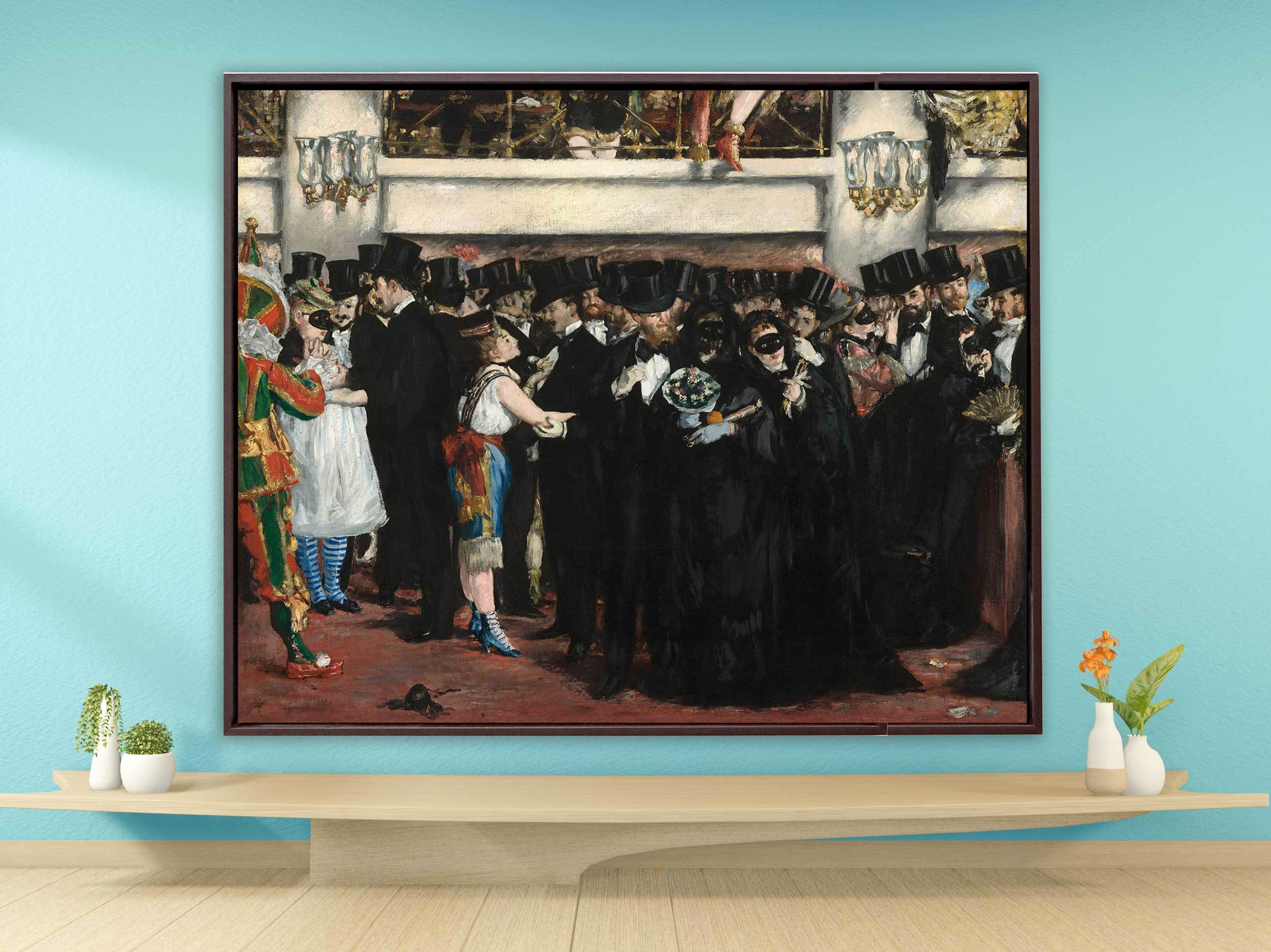Edouard Manet - Maskenball in der Oper, 1873, Schattenfugenrahmen braun