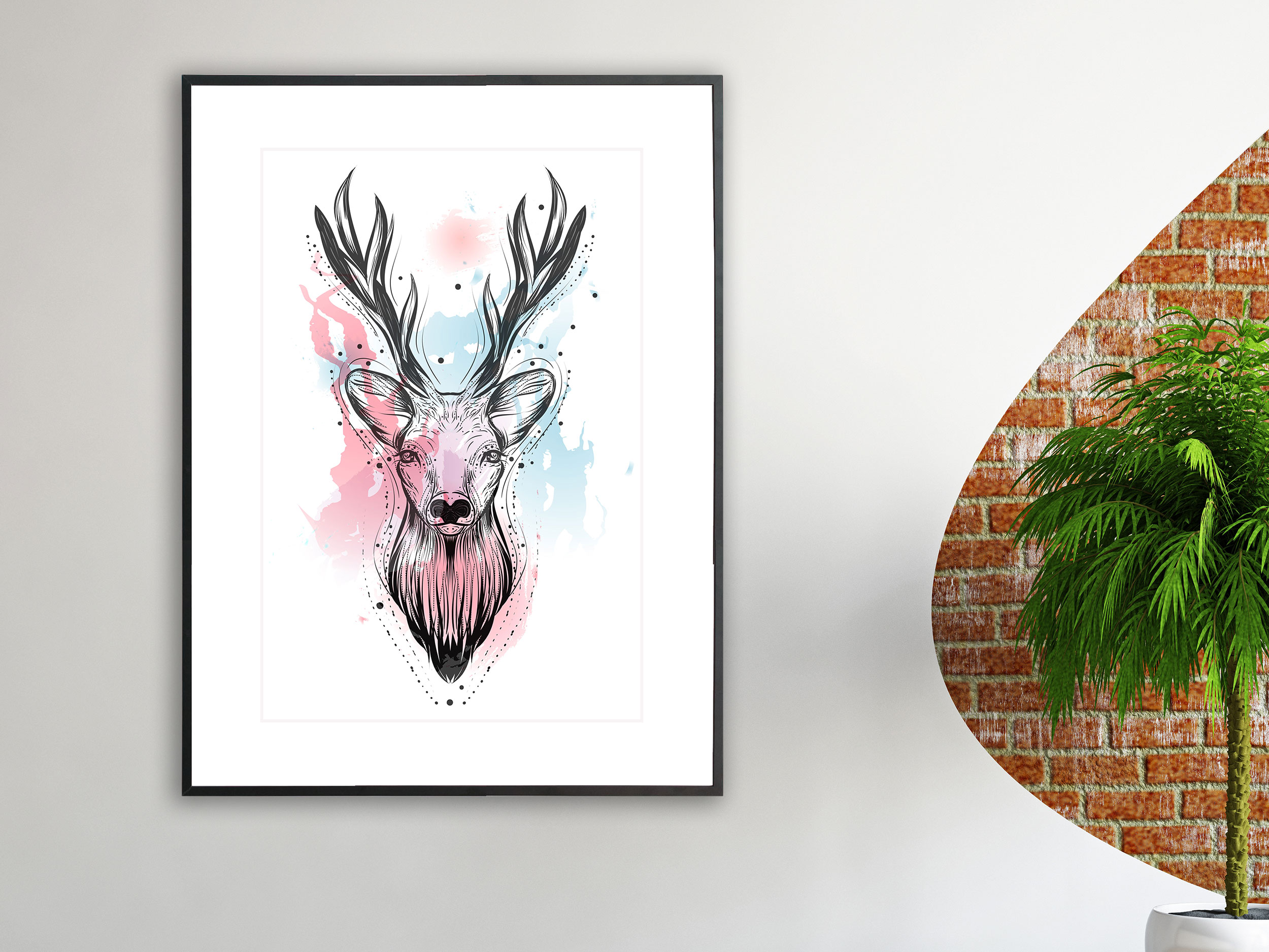 Hirsch mit Blumengeweih Hirsch mit Blumengeweih