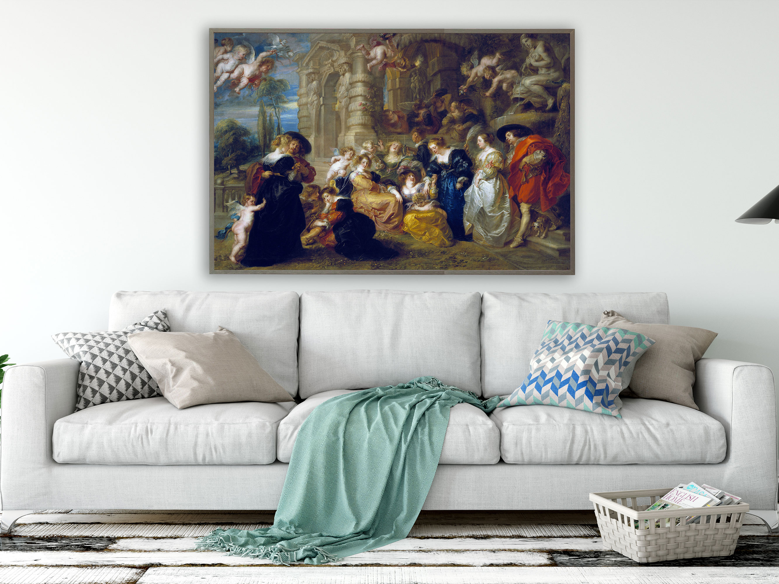 Peter Paul Rubens – Im Garten der Liebe, Bilderrahmen grau
