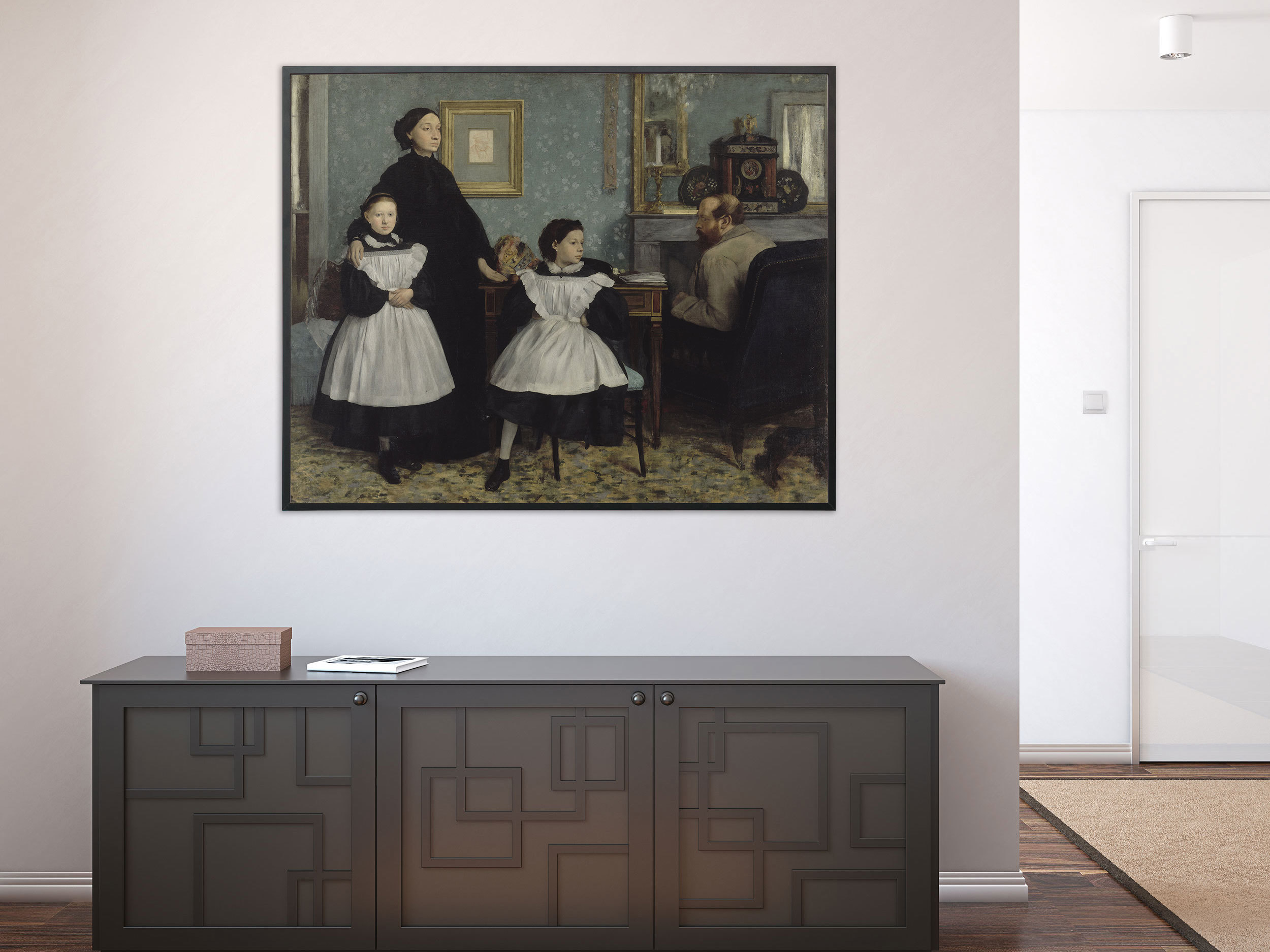 Edgar Degas - Die Familie Bellelli, Bilderrahmen schwarz